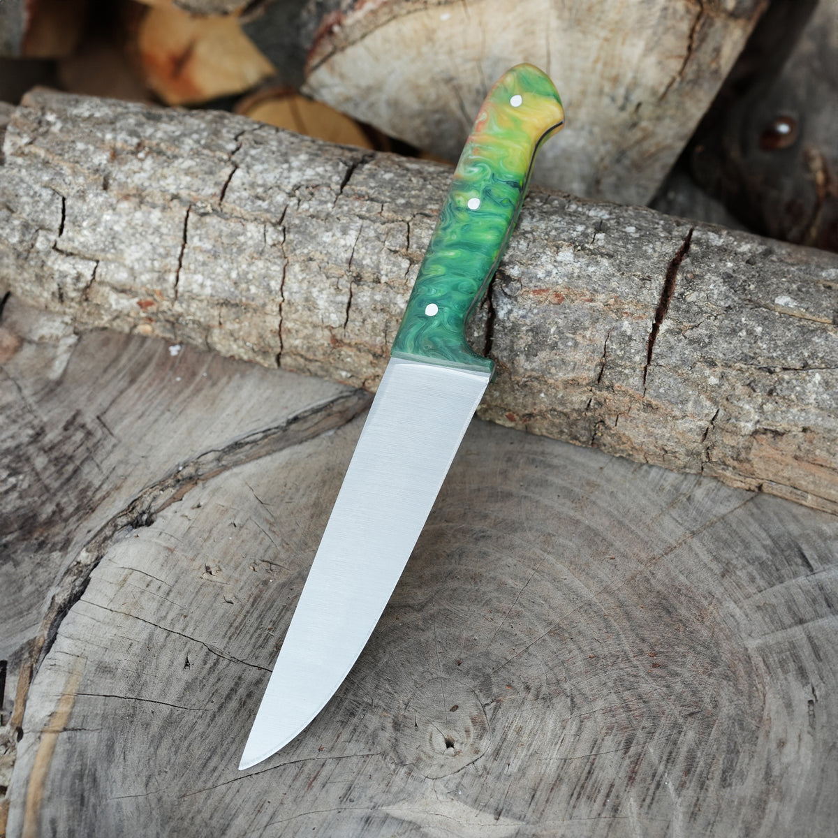 N690 çelikten yapılmış zeytin epoksi saplı 29 cm bıçak