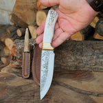 El işçiliğiyle hazırlanmış orijinal geyik boynuzlu N690 paslanmaz bıçak