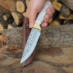 N690 çelikten üretilmiş geyik boynuzlu el yapımı Yatağan bıçağı