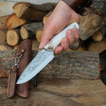 Yatağan kasabasında el işçiliğiyle üretilmiş geyik saplı N690 çelik bıçak