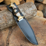 El işçiliği geyik boynuzu saplı, mutfak ve avcılık için dayanıklı paslanmaz çelik bıçak