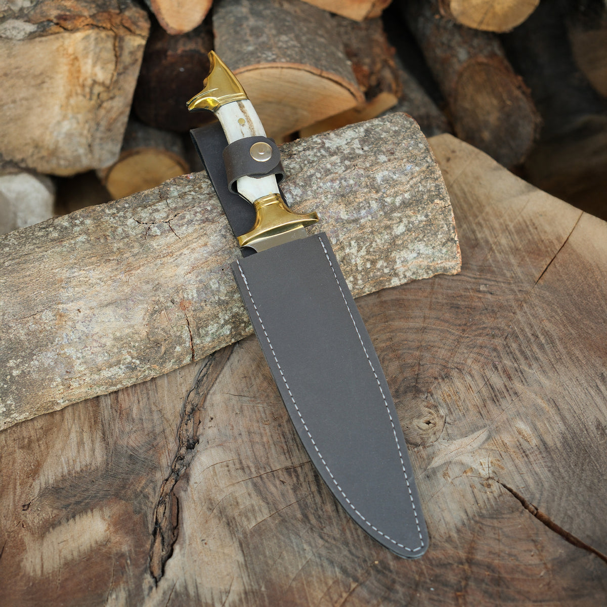 Profesyonel kullanım ve koleksiyon için ideal, geyik saplı paslanmaz Yatağan bıçak modeli