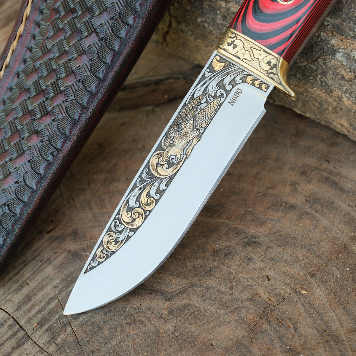 Koleksiyonluk el yapımı N690 çelik Yatağan bıçak yan profili