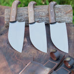 Yatağan ustalarının el işçiliğiyle hazırlanmış kök ceviz saplı almazan bıçak