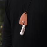 4034 Alman çelikten üretilmiş doğal geyik boynuzu saplı kolye