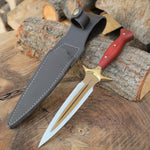 4034 Alman çelikten üretilmiş doğal ceviz saplı Çerkez model bıçak