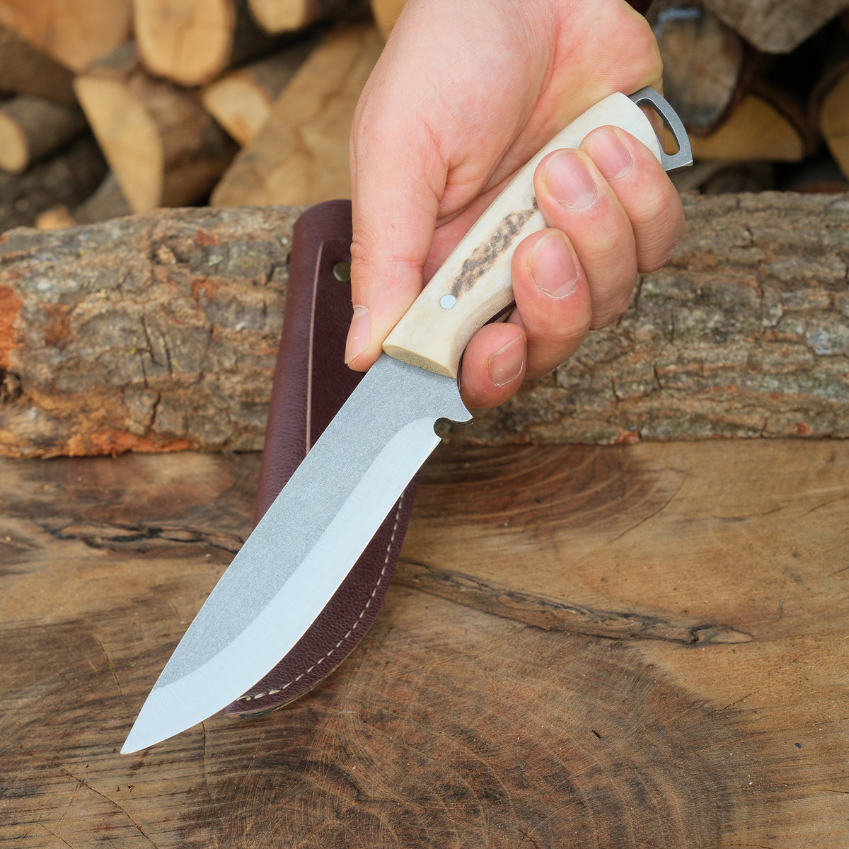 Orijinal geyik boynuzu saplı, 4034 paslanmaz çelik el yapımı Yatağan bıçağı