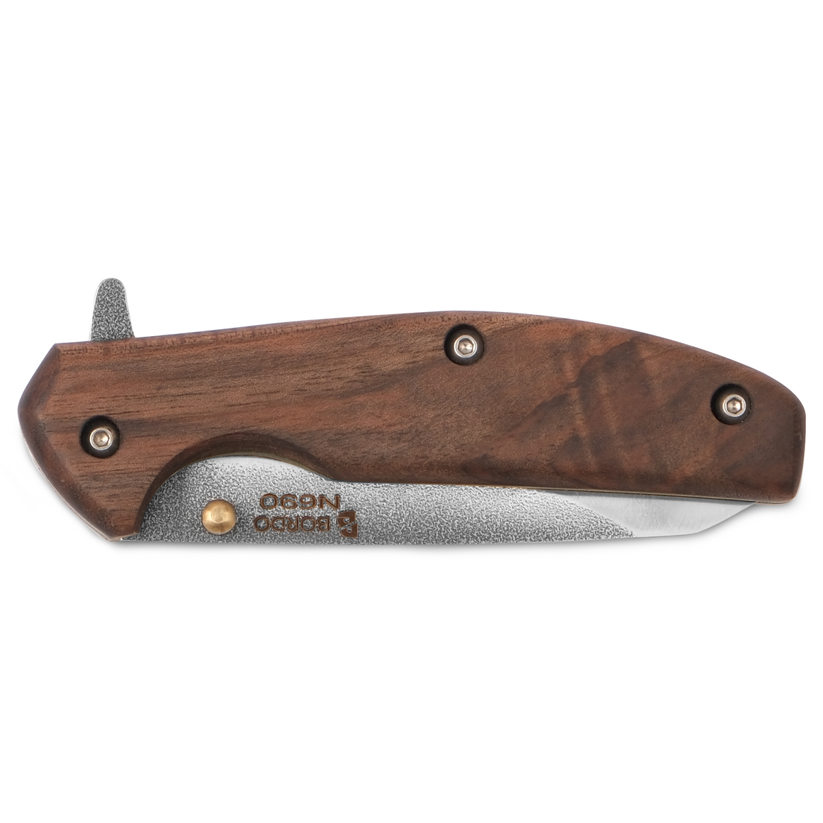 Yatağan ustalarının el işçiliği ile üretilmiş ceviz ağacı saplı N690 katlanır model