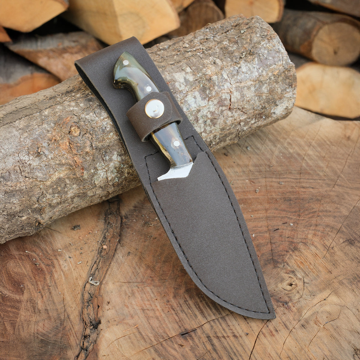 Yatağan ustalarının el işçiliği ile yapılmış kemik saplı paslanmaz çelik bıçak