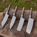 Şef Bıçağı Seti 4'lü- Hasır Çantalı - Kesme Tahtası Hediyeli!