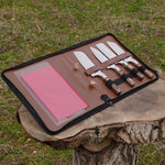 Şef Bıçağı Seti 4'lü- Hasır Çantalı - Kesme Tahtası Hediyeli!