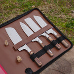 Şef Bıçağı Seti 4'lü- Hasır Çantalı - Kesme Tahtası Hediyeli!