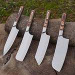 Şef Bıçağı Seti 4'lü- Hasır Çantalı - Kesme Tahtası Hediyeli!