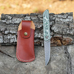 Katlanır Model - 20 Cm - Paslanmaz Damascus Çelik - G-10 Sap