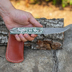 Katlanır Model - 20 Cm - Paslanmaz Damascus Çelik - G-10 Sap