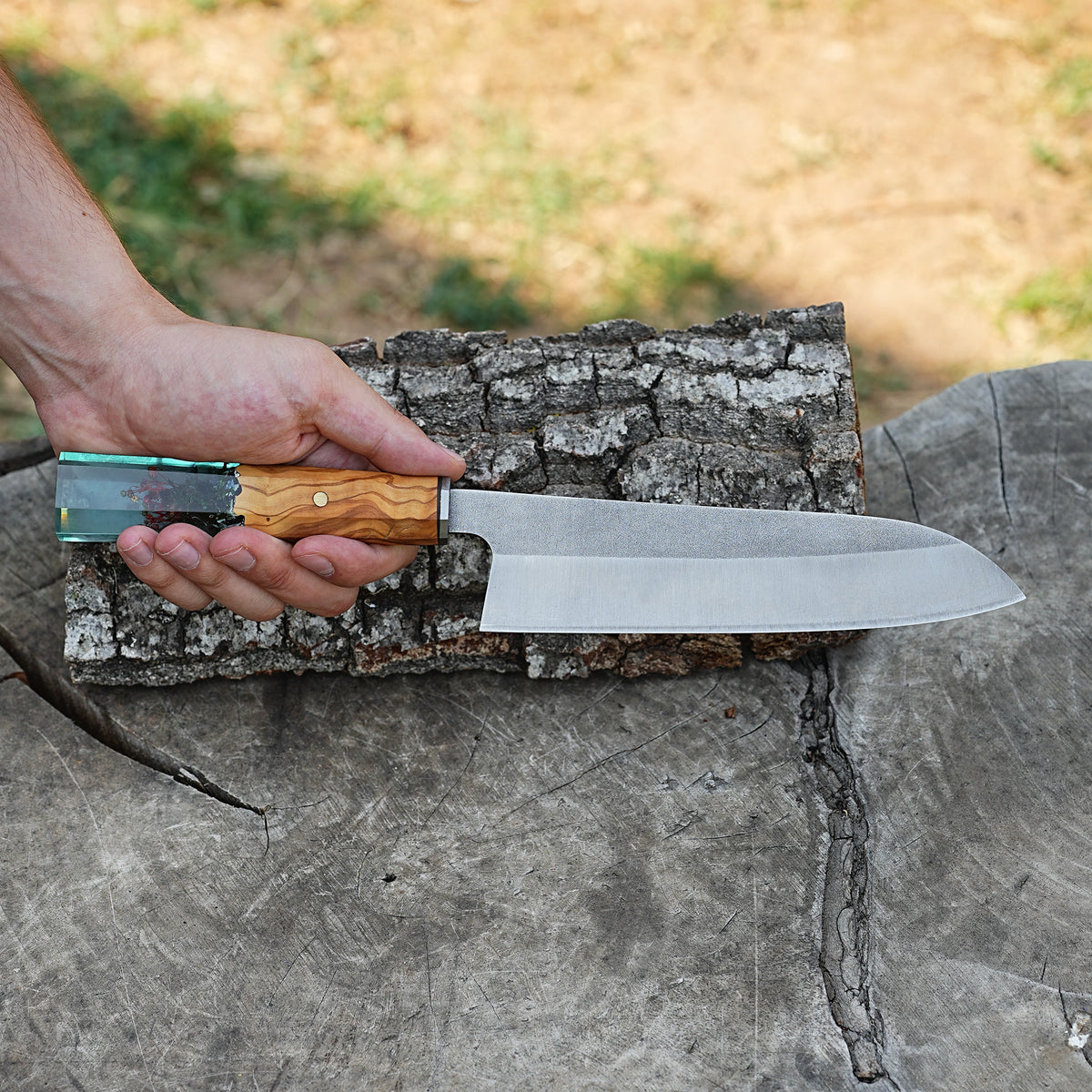 Şef Bıçağı - Gyutou Model- Ceviz Epoksi Sap - 32 Cm