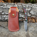 Katlanır Model- Damascus Çelik - Stabilize Sap - 15 Cm