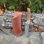 Katlanır Model- Damascus Çelik - Stabilize Sap - 24cm