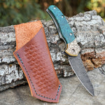 Katlanır Model- Damascus Çelik - Stabilize Sap - 24cm