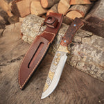 Koleksiyonluk ve Hediyelik Bıçak 24K Altın Kaplama Selahattin Eyyübi - Mescidi Aksa Gravür İşlemeli - Kadife Kutulu