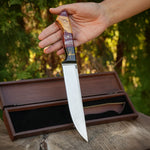 Kelle Bıçağı - N690 Çeliği -Tuğra İşlemeli - Özel Ahşap Kutulu