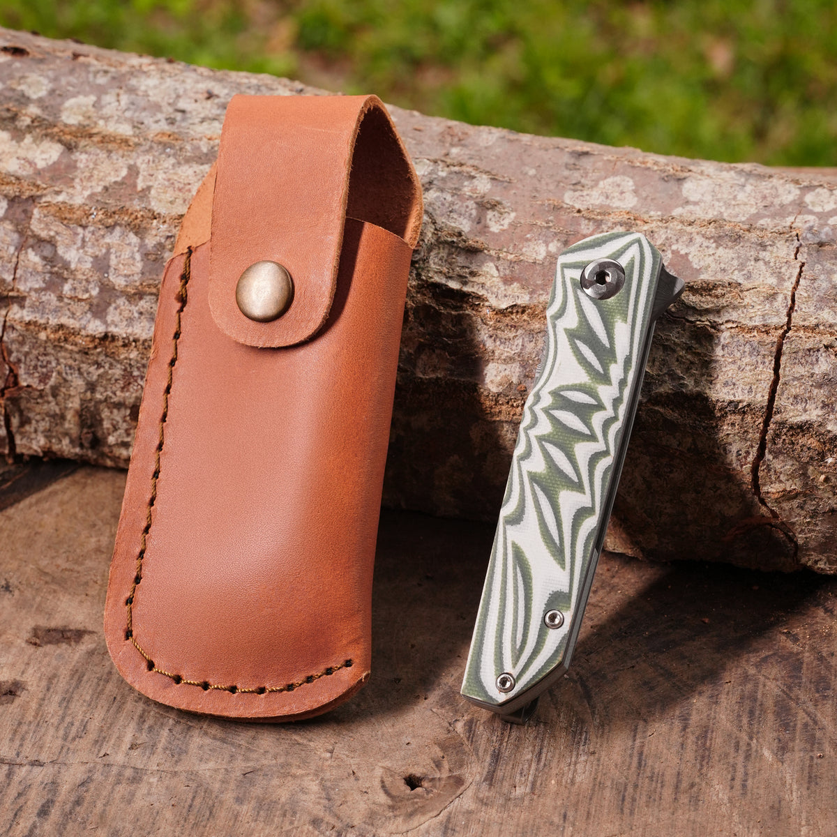 Katlanır Model - 20 Cm - Paslanmaz Damascus Çelik - G-10 Sap