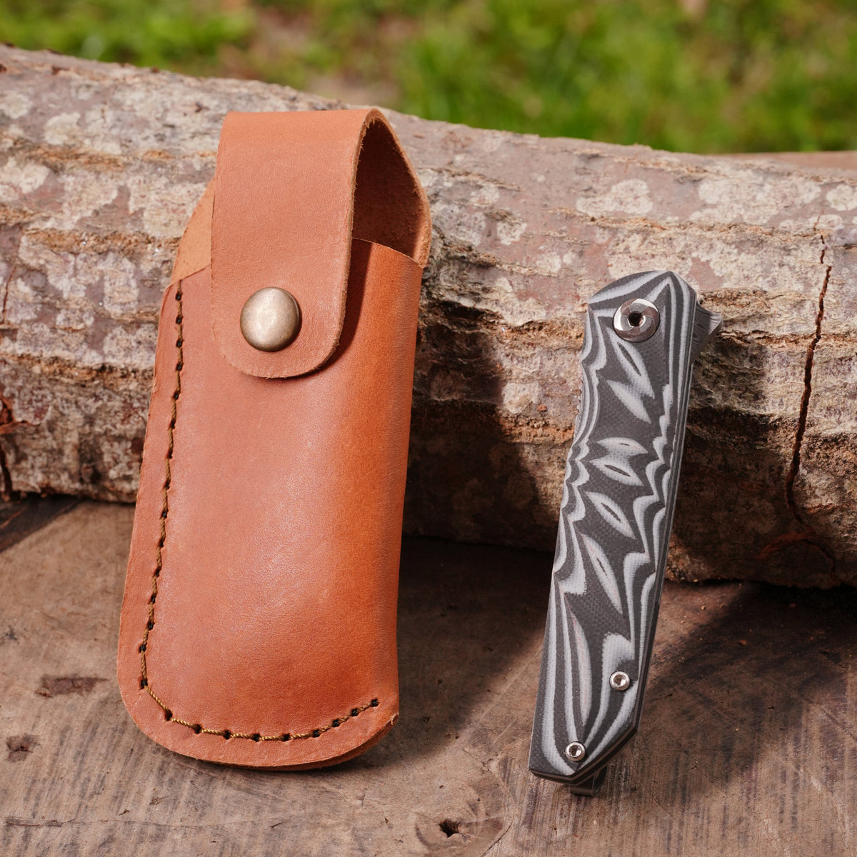 Katlanır Model - 20 Cm - Paslanmaz Damascus Çelik - G-10 Sap