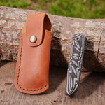 Katlanır Model - 20 Cm - Paslanmaz Damascus Çelik - G-10 Sap