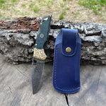 Katlanır Model- Damascus Çelik - Stabilize Sap