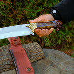 Aslan Başlı Orman Palası 45 Cm - Kök Ceviz Sap