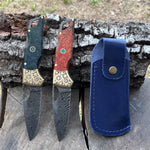 Katlanır Model- Damascus Çelik - Stabilize Sap