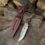 Bushcraft- Koleksiyonluk ve Hediyelik Bıçak 24K Altın Kaplama Kartal Gravür İşlemeli - Kadife Kutulu