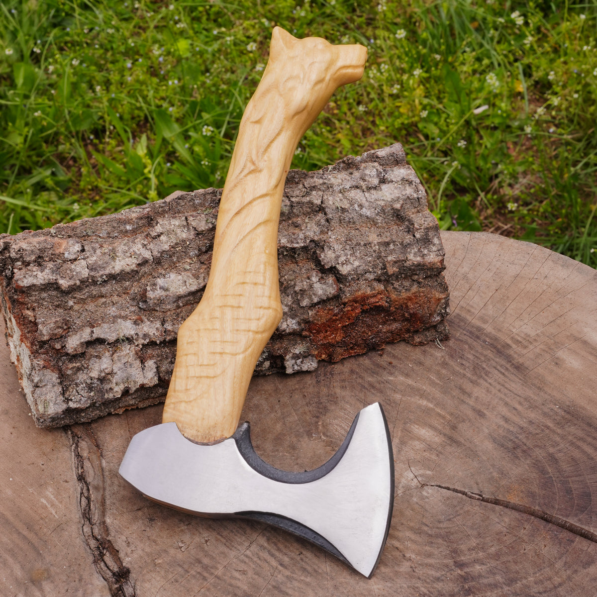 Kurt Başlı Özel Kamp Baltası 35 CM