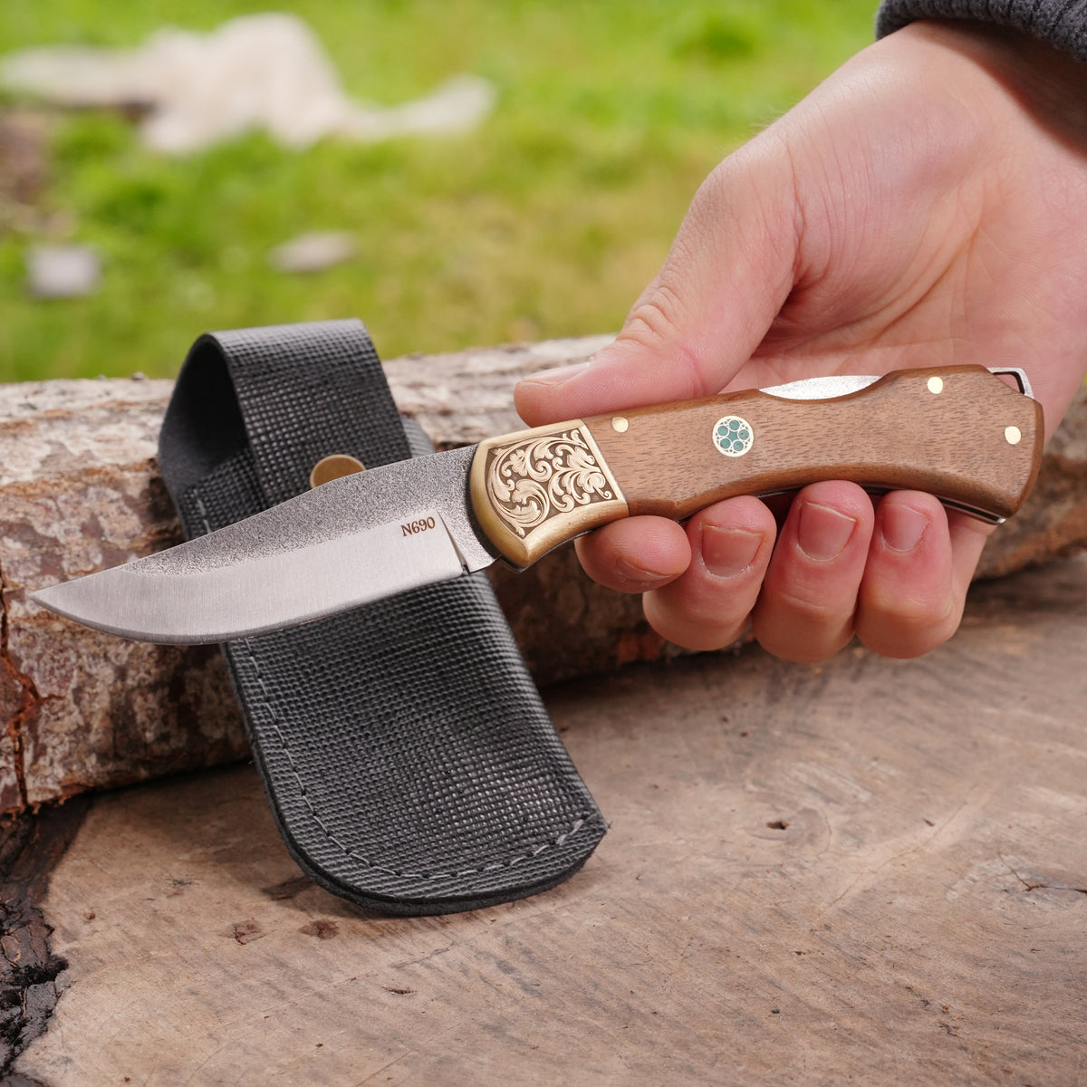 Katlanır Model - 20 Cm - N690 Çelik - Ceviz Sap