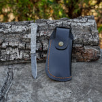 Katlanır Model- Damascus Çelik - Metal Gravür İşlemeli Sap