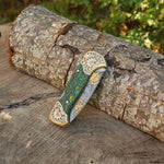 Katlanır Model- N690 Çelik -Avcı Gravür İşleme - Çift Balçak Altın Kaplama