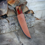 Koleksiyonluk ve Hediyelik Bıçak - N690 Çelik- KırmızıEpoksi Kozalak Karışımı Sap