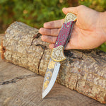 Katlanır Model- N690 Çelik -Atatürk - Türkiye Cumhuriyeti -Ay Yıldız Gravür İşleme - Çift Balçak Altın Kaplama