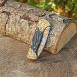 Katlanır Model- N690 Çelik - Avcı Gravür İşleme - Çift Balçak Altın Kaplama