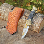 Katlanır Model- N690 Çelik - Avcı Gravür İşleme - Çift Balçak Altın Kaplama