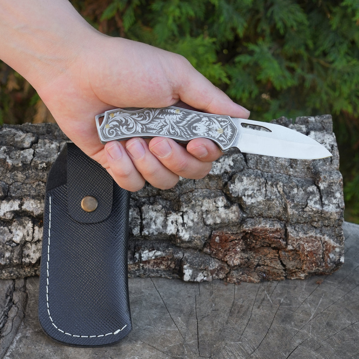 Katlanır Model- 4034 Kurt Gravür İşlemeli Metal Sap