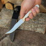 23 cm uzunluğunda, 4034 paslanmaz Alman çeliği ve geyik boynuzu saplı bıçak