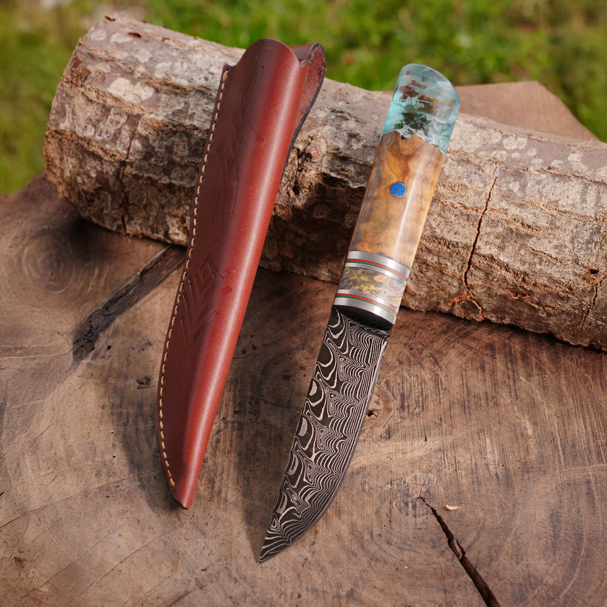 Puukko - Damascus Çelik - Koleksiyonluk ve Hediyelik Bıçak