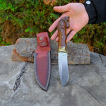 At Başlı Koleksiyonluk ve Hediyelik - Tırtıklı / Desenli Balçak Bıçak - 25 Cm