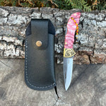 Katlanır Model - N690 Çelik - Kurt İşlemeli Epoksi Sap - 17 Cm