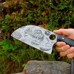 Almazan 28 Cm - Sebze & Et Gravür İşlemeli - Kompakt Sap