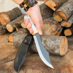 30 cm uzunluğunda, 4034 Alman çeliği ve geyik boynuzu saplı el yapımı bıçak