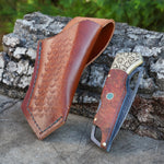Katlanır Model- Damascus Çelik - Stabilize Sap