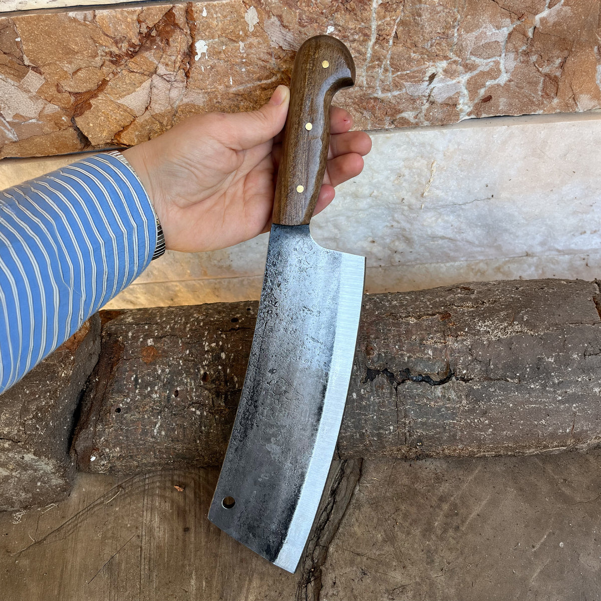 Profesyonel Kasap Satırı – El Yapımı Dövme Çelik - Kurban Dönemine Özel