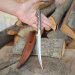 Paslanmaz 4034 Alman çeliğinden üretilmiş, verzalit saplı 34 cm el yapımı baba bıçak